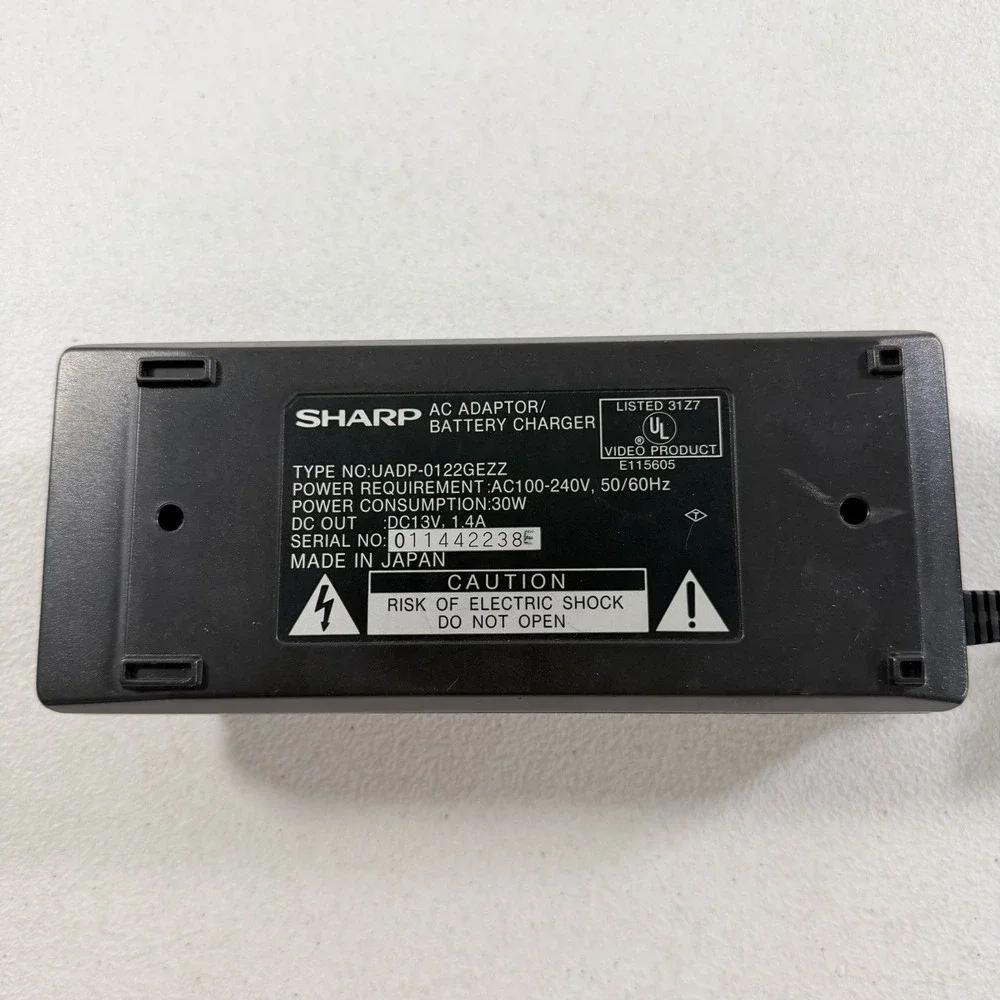 Original Sharp Camcorder AC Adapter / Battery Charger Model UADP-0122GEZZ TESTED